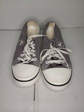 Crocs purple Canvas Sneakers Lace-Up Shoes Casual womens Size 10 With White Rubb
